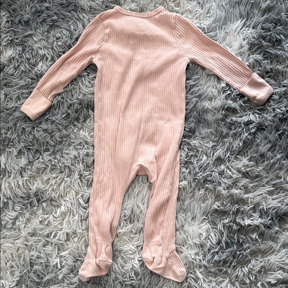 Cozy Pink Ribbed Kids One Piece - Picture 4 of 4